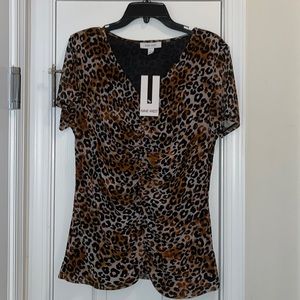 Nine West Leopard Knit Top